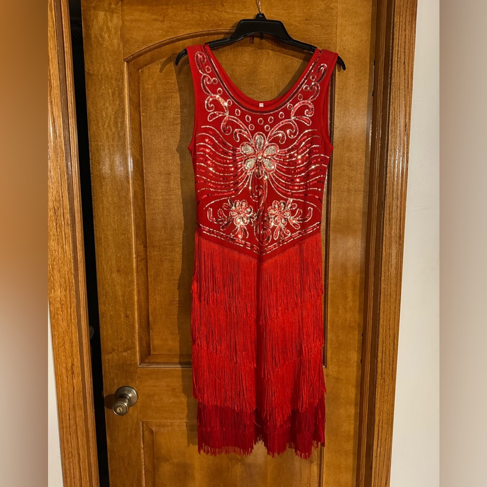 Red Tassle Salsa Dress